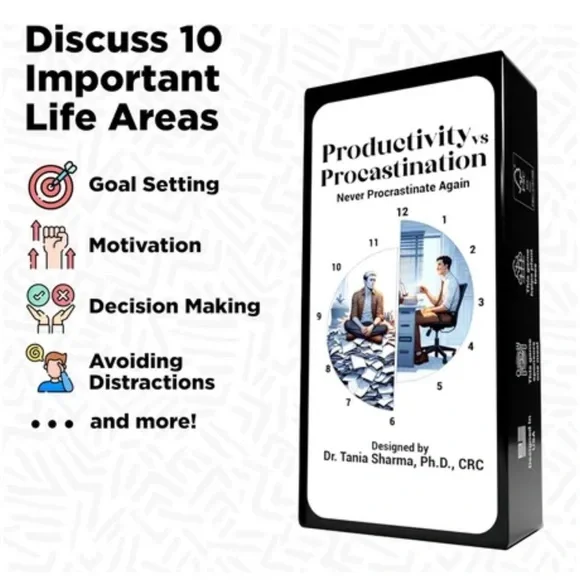 Productivity vs Procrastination Card Deck 80 Affirmations + Journaling Prompts - Picture 2 of 6